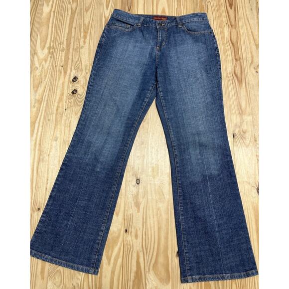 Hillard & Hanson Women’s Denim Blue Stretch Bootcut Jeans Size 10 Petite - Picture 1 of 6